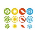 Four seasons winter spring summer fall simple icon set isolated on white background Royalty Free Stock Photo