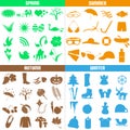 Four seasons of the year big set of icons eps10 Royalty Free Stock Photo