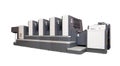 Four-section offset printed machine over white Royalty Free Stock Photo