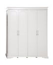 Four-section wardrobe over white, with path