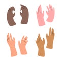 Four sets of human hands