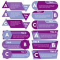 Four sets of three elements of infographic design