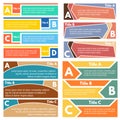 Four sets of three elements of infographic design