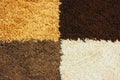 Four shades of brown wool textile texture background