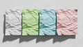 Colored white green blue and pink. The texture is visibly wrinkled Royalty Free Stock Photo