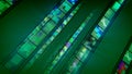 Four Shimmering Green Movie Tapes