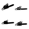 Four Silhouettes of Chainsaws Royalty Free Stock Photo