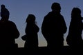 Four Silhouettes at Sunset