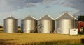 Four Silos Royalty Free Stock Photo