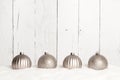 Four silver Christmas decoration balls