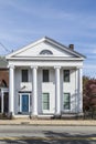 Four similar Greek Revival houses on Huntington Street in New London