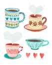 Four simple swedish cups illustrations