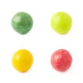 Four single chewing gum balls