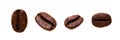 Four single coffee beans