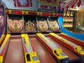 Four Skee-Ball tables for play Royalty Free Stock Photo