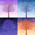 Four sky trees Royalty Free Stock Photo