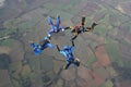 Four skydivers