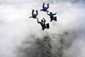 Four Skydivers building a star formation