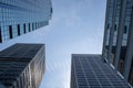 Four skyscrapers with a blue sky  concept of business growth Royalty Free Stock Photo