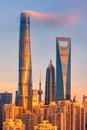 the four skyscrapers of shanghai lujiazui zone Royalty Free Stock Photo