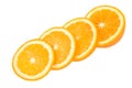 Four slices of orange