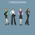 Four smart and fashionable career woman