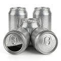 Four soda cans isolated on white background Royalty Free Stock Photo