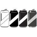 Four soda cans isolated on white background Royalty Free Stock Photo
