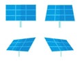 Four solar panels with white background. Royalty Free Stock Photo