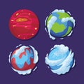 four space planets Royalty Free Stock Photo
