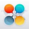 four speak chat bubble in infographic template style