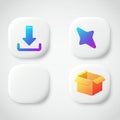 Four square app icons with rounded edges on a white background. Top left: gradient Royalty Free Stock Photo