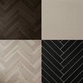 Four square panels show different textures and patterns. The top left is dark wood in Royalty Free Stock Photo