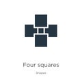 Four squares icon vector. Trendy flat four squares icon from shapes collection isolated on white background. Vector illustration Royalty Free Stock Photo