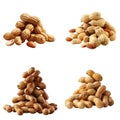 Four Stacks of Shelled Peanuts Royalty Free Stock Photo