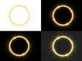 Four stages of solar eclipse, isolated on white background Royalty Free Stock Photo
