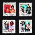 Michael Jackson on a series of postage stamps