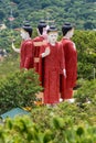 Four standing buddha statue at Shwe Thar Lyaung Mountain Pagoda, Kyaukse, Mandalay, Myanmar Royalty Free Stock Photo