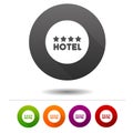 Four star Hotel icon. Travel symbol sign. Web Button