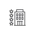Four star hotel outline icon
