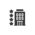 Four star hotel vector icon