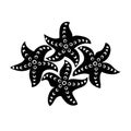 Four starfish. Starfish vector icon. starfish sign on white background. starfish icon for web and app Royalty Free Stock Photo