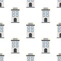 Four Stars Hotel Flat Icon Seamless Pattern