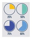 four statistics infographics icons