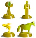 Four statuettes of gold.