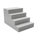Four Step Light Grey Staircase with Clean Edges on White Background stairs steps Royalty Free Stock Photo