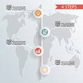 Four steps infographic background whith icons Royalty Free Stock Photo