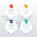 four steps infographic banners set for business presentation Royalty Free Stock Photo