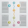 Four steps vector perforated infographic template.