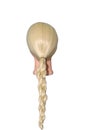 Four strand single chain link braid on blonde mannequin